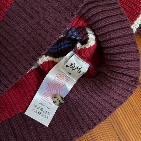 DAMSON MADDER Ilona Rugby Knit Sweater in Red Maroon Blue White Stripe Jumper - Picture 10 of 11